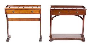 Two William IV Mahogany Receipt Tables Height 30 3/4 x width 30 x depth 12 inches.