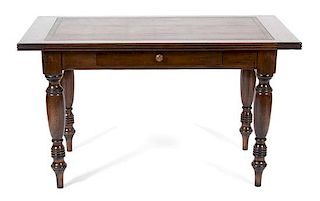 A William IV Style Mahogany Library Table Height 30 x width 52 x depth 27 1/2 inches.