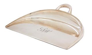 A Tiffany & Co. Silver Soldered Silent Butler Width 9 inches.