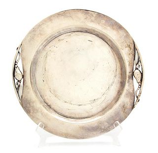 A Mexican Silver Plate, Maker Unknown, in the manner of Georg Jensen