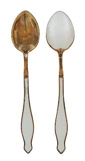 Two Sets of Scandinavian Silver, Various Makers, comprising seven Norwegian vermeil silver demitasse spoons and seven Royal Dani