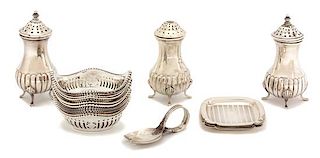 A Group of Miscellaneous Silver Articles, Various Makers, comprising 13 Gorham pierced oval nut dishes, 4 Webster Co. individual