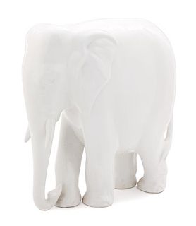 An Indian Ceramic Elephant Height 12 inches.