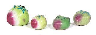 Four Chinese Glazed Ceramic Plums Largest width 6 inches.