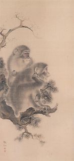 Mori Sosen, (1747-1821), Monkey Climbing