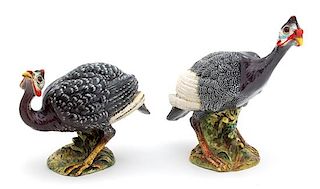 A Pair of Polychromed Ceramic Models of Wild Fowl Height or largest 11 1/2 inches.