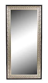 A Silvered Wood Contemporary Mirror Height 34 1/2 x width 55 1/2 inches.
