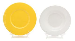 Two Sets of Twelve Ceramic Dinnerware Diameter of larger 12 7/8 inches.