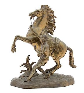 A Reproduction Bronze Cheval de Marly Height 15 1/2 x length 12 1/2 inches.