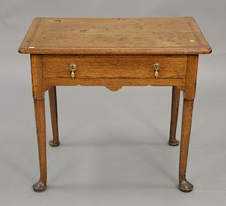Georgian oak one drawer table. ht. 27 in., top: 21 1/2" x 31 1/2"