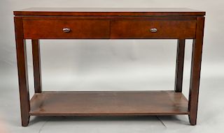 Contemporary two drawer hall table. ht. 30 in., top: 16" x 46"