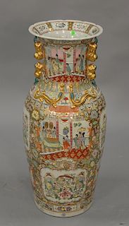 Large Chinese palace vase, famille rose style. ht. 36 1/2 in.
