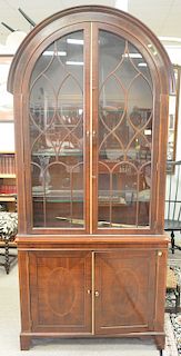 Baker mahogany cabinet with domed top and inlay. ht. 89 in., wd. 41 in.