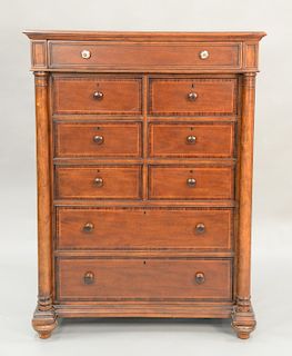 Thomasville contemporary tall chest with nine drawers. ht. 60 in., wd. 45 in.