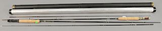 Two fly rods Fenwick Eagle Graphite two part #6 8 foot 3 oz and Sage Graphite III GFL two part tip shortened.