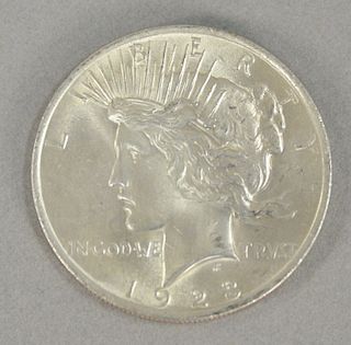 1923 peace dollar, unc.