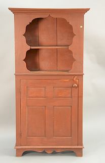 Primitive style cupboard with door in bottom. ht. 76 in., wd. 35 in.