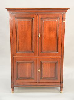 Contemporary two over two door armoire / TV cabinet. ht. 66 in., wd. 46 in.