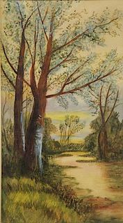 CARZOU, Jean. Watercolor Landscape.