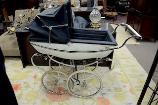 Vintage Kresta silver cross baby carriage. lg. 52 in.