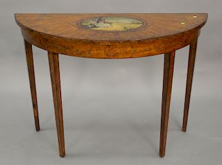 Adams style demilune table. ht. 36 in., wd. 51 in.