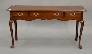 Henkel Harris mahogany hall table. ht. 28 in., top: 15" x 54"