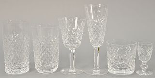 Waterford crystal (Alana) in eight sizes, 42 total pieces. ht. 3 1/4 in. to 7 1/2 in.