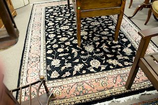Contemporary Oriental rug, mauve and black, 6' x 9'.