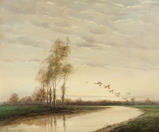Thomas Kennedy, (British, 1900-1981), River Landscape