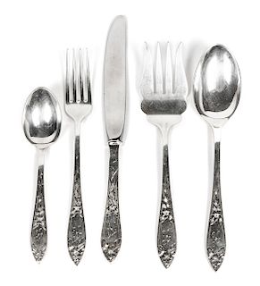 A Partial American Silver Flatware Service, The Stieff Co., Baltimore, MD, Lady Claire pattern, comprising: 13 dinner knives wit