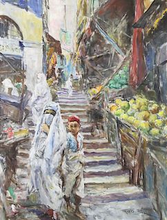 PAL, Fried. Oil on Canvas. Orientalist Market