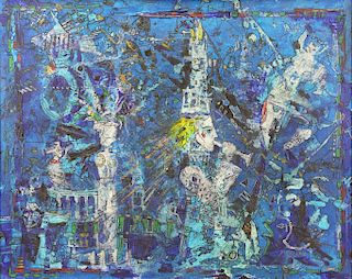 KAFANOV, Vasily. Oil on Canvas. "Blue Night Story"