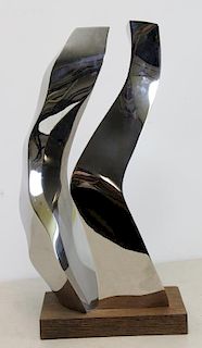 UNKNOWN. Polished Steel Abstract Sculpture.