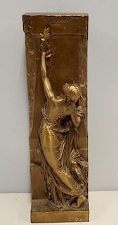 Barbidienne. Art Nouveau Figural Gilt  Bronze.