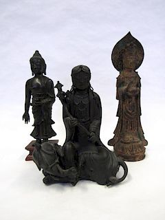 Group of 3 Chinese Bronze Buddhist Figures.
