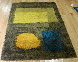 MIDCENTURY. Rya Rug with Abstract Design.