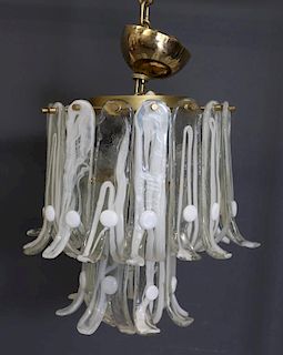 MIDCENTURY. Camer Style Chandelier with 2 Tone