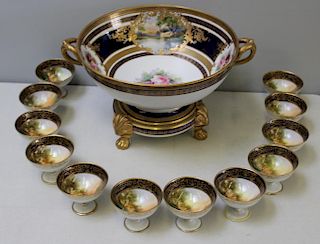 NORITAKE. Punch Bowl and Cups.