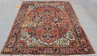 Antique and Finely Hand Woven Heriz Carpet.