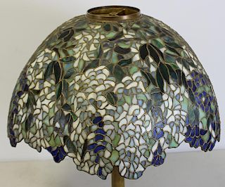 UNSIGNED. Fine Quality Leaded Glass Lamp Shade .