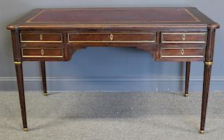 BAKER, Signed Louis XVI Style Leather Top Desk.