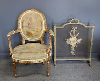 Louis XVI Style Needlepoint Upholstered