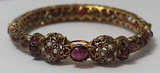 JEWELRY. Vintage Indian Bracelet with Rubies and