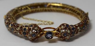 JEWELRY. Vintage Indian Bracelet with Sapphires