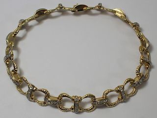 JEWELRY. 14kt Gold and Diamond Necklace.