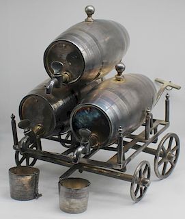 SILVER-PLATED. Victorian Triple Barrel Whiskey
