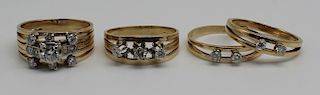 JEWELRY. 14kt Gold and Diamond Rings.