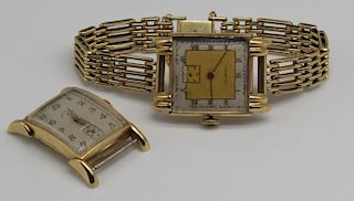 JEWELRY. Men's Vintage Gold Watch Grouping.