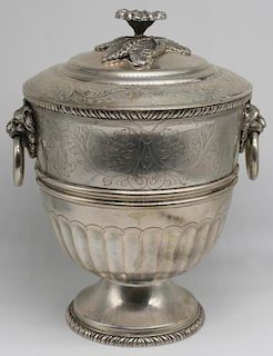 SILVER. .833 Portuguese Silver Covered Urn.