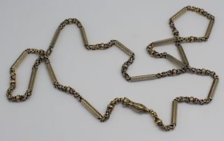 JEWELRY. Victorian 14kt Gold Snake Necklace.